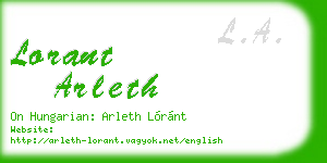 lorant arleth business card